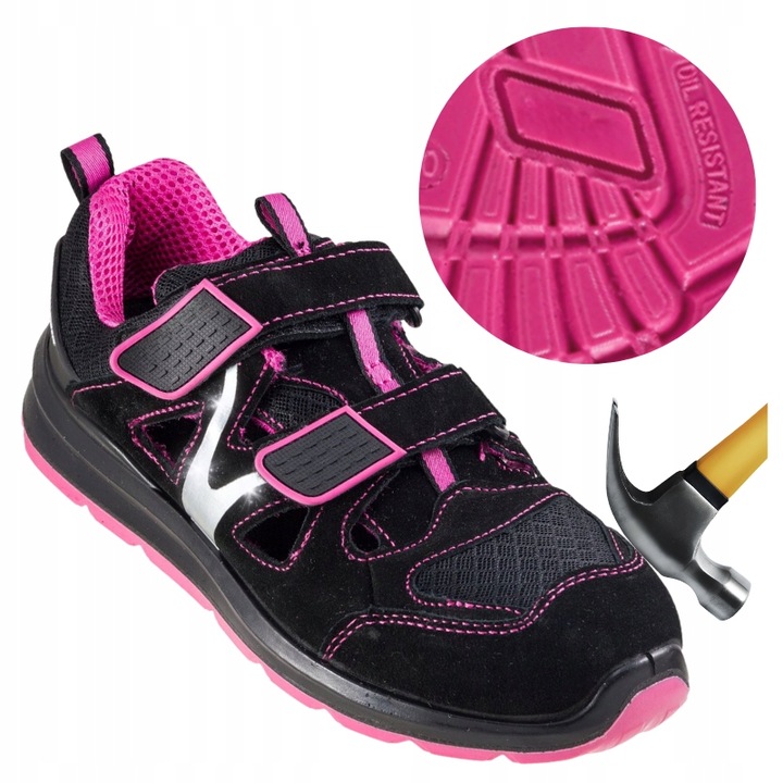 Buty robocze damskie Sandały BHP skórzane z Metalowym Noskiem Lekkie