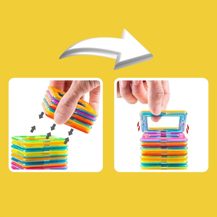 KLOCKI MAGNETYCZNE KONSTRUKCYJNE DUŻE PANELE 3D UKŁADANKA DLA DZIECI 134 el