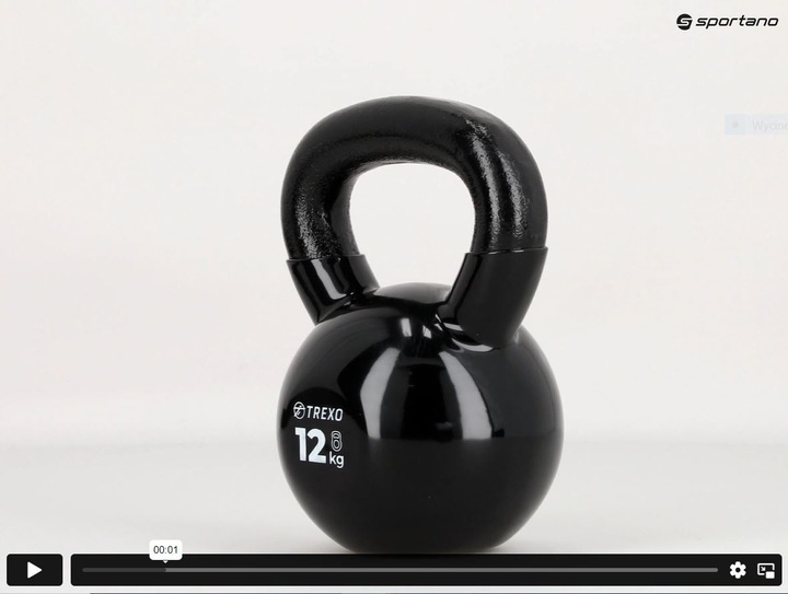 Kettlebell TREXO VKB12 12 kg Oznaczenie wagi Żeliwny Okrągły szeroki uchwyt