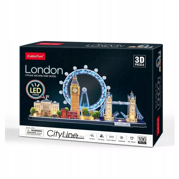 PUZZLE 3D LED - CUBIC FUN - 186 el. - CityLine Architecture Model - LONDYN