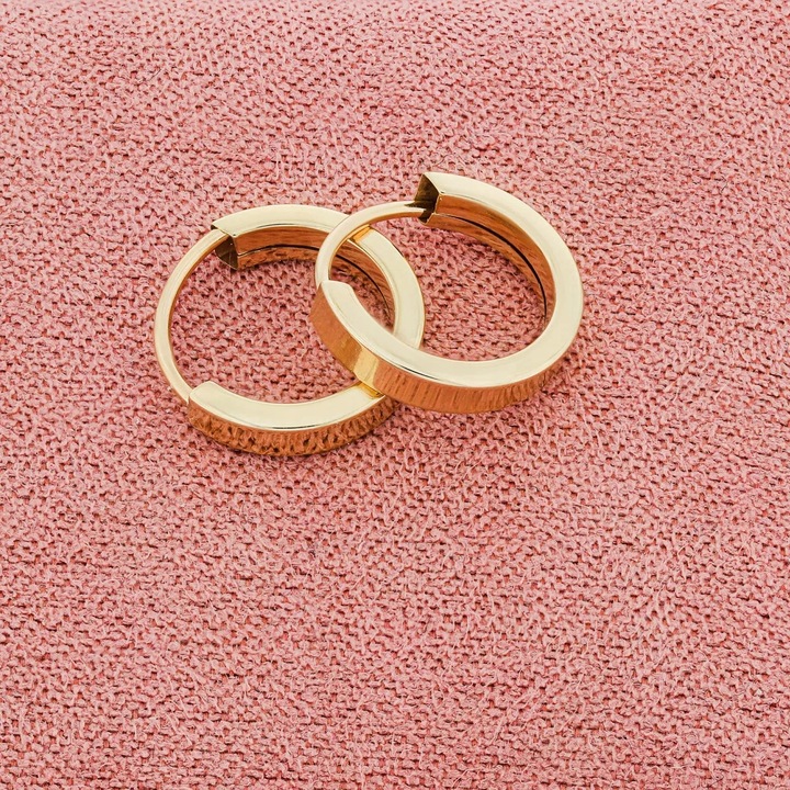 Złote kolczyki koła kółka gładkie 11 mm pr. 585