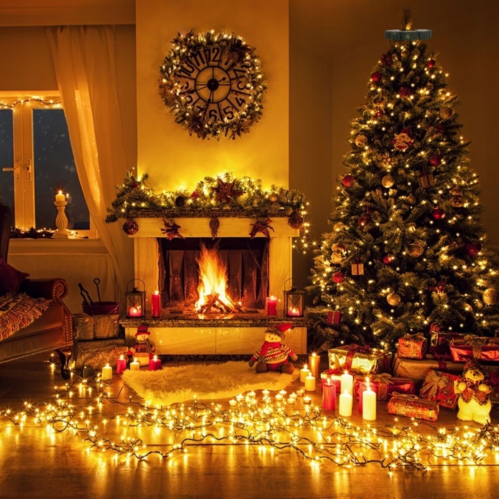 OŚWIETLENIE CHOINKOWE Z PIERŚCIENIEM, 2M, 400 DIOD LED, LAMPKI CHOINKOWE