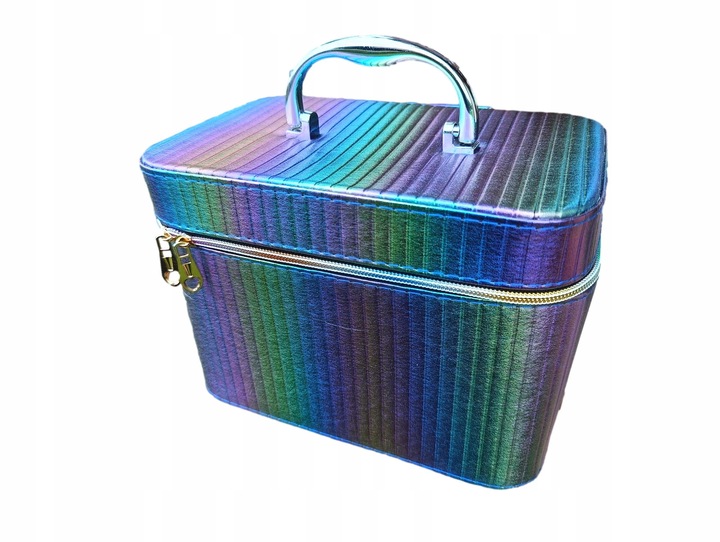 HOLOGRAFICZNY KUFEREK NA KOSMETYKI BIZUTERIĘ WALIZKA KOSMETYCZKA ORGANIZER