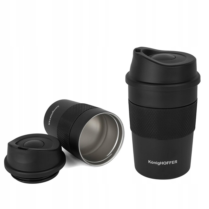 KUBEK Termiczny CZARNY NAPOJÓW NA WYNOS MAŁY Konighoffer Elliot 330 ml