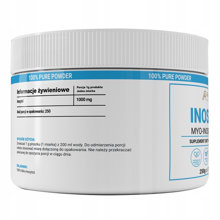 INOSITOL INOZYTOL 100% CZYSTY Witamina B8 1000mg