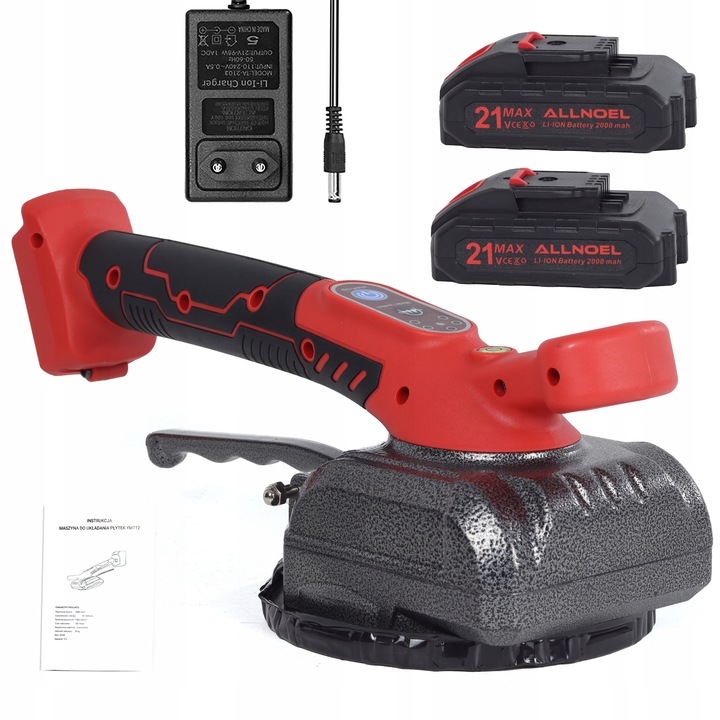 PRZYSSAWKA WIBRUJĄCA DO PŁYTEK WIBRATOR DO POZIOMOWANIA 2xAKU MOCNA 21V