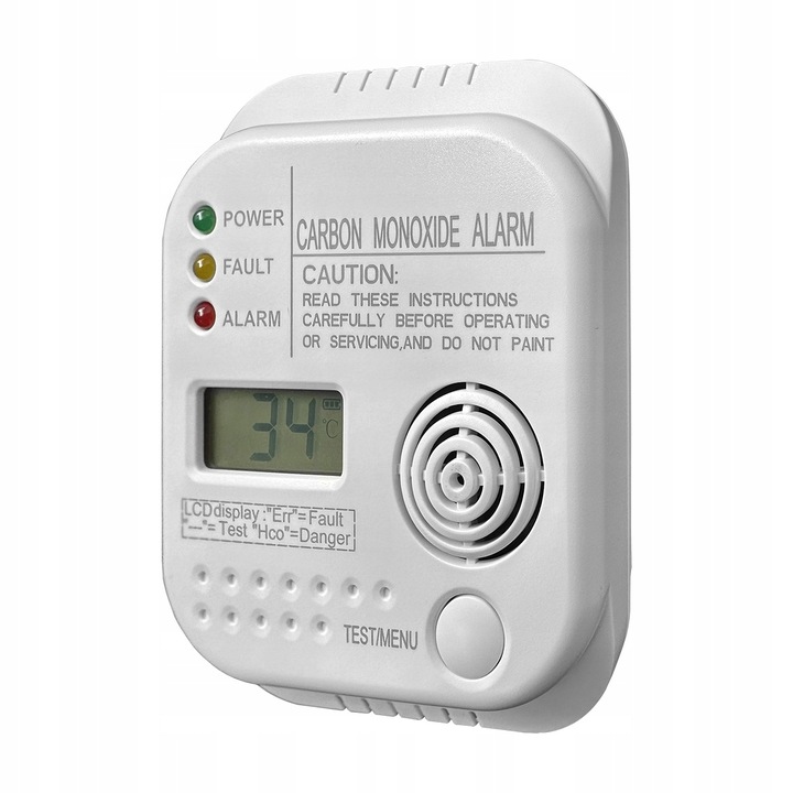 Bezprzewodowy czujnik gazu tlenku węgla czadu i dymu na baterię alarm