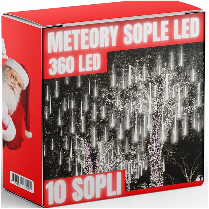 METEORY 50 CM LAMPKI PADAJĄCY ŚNIEG OŚWIETLENIE ŚWIĄTECZNE IP44 360 LED 6M