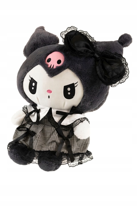 HELLO KITTY KUROMI MASKOTKA PLUSZAK ZABAWKA CZARNA SUKIENKA KOTEK 25CM