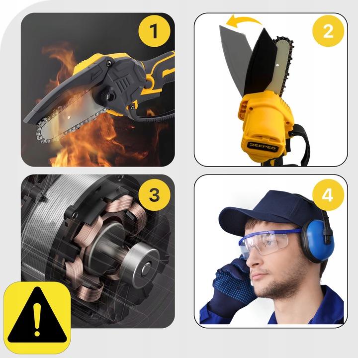 Piła Łańcuchowa Akumulatorowa Mini Pilarka 4''/6'' cali 2xAKU 2xPROWADNICE