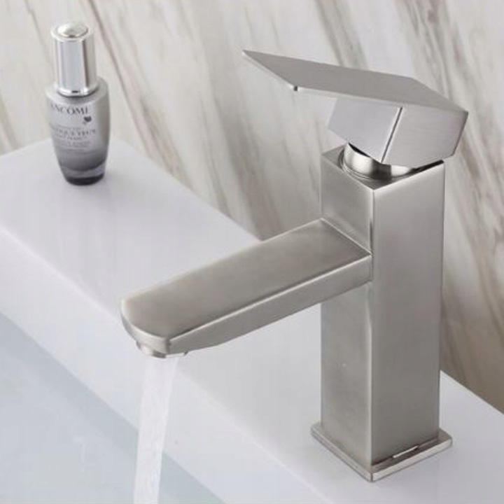 BATERIA ŁAZIENKOWA STOJĄCA UMYWALKOWA KRAN DO UMYWALKI ZLEWU CHROMOWA NISKA