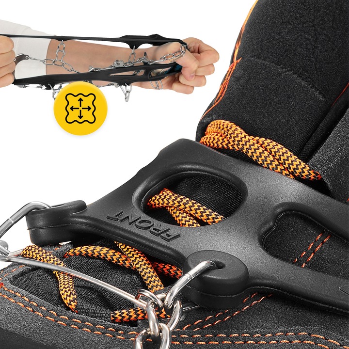 RACZKI NA BUTY TURYSTYCZNE TREKKINGOWE GÓRSKIE Z KOLCAMI ŁAŃCUCHY PREMIUM L