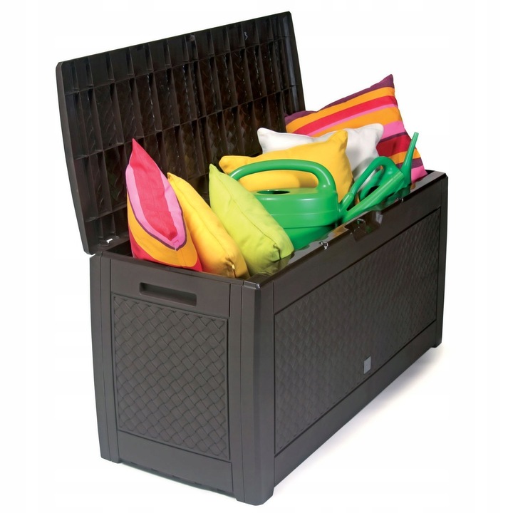 SKRZYNIA OGRODOWA SCHOWEK NA TARAS BALKON POJEMNIK 310L BRĄZ PRODUKT POLSKA