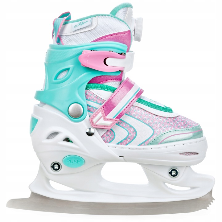 Rolki Łyżwy Wrotki Regulowane 4w1 RAVEN Lia PLUS Mint 30-33 Kółka LED