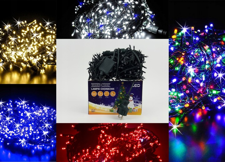 LAMPKI CHOINKOWE FLASH ISKRA FLESZ NA ZEWNĄTRZ DO WEWNĄTRZ 100 LED