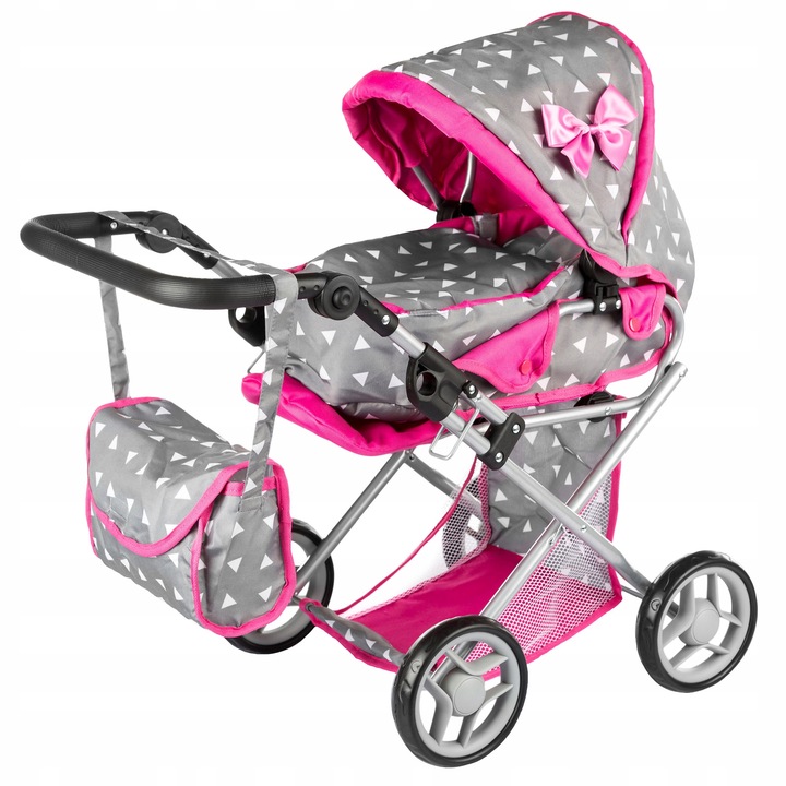 WÓZEK DLA LALEK GŁĘBOKI SPACERÓWKA GONDOLA 3w1 KINDERPLAY TORBA POŚCIEL