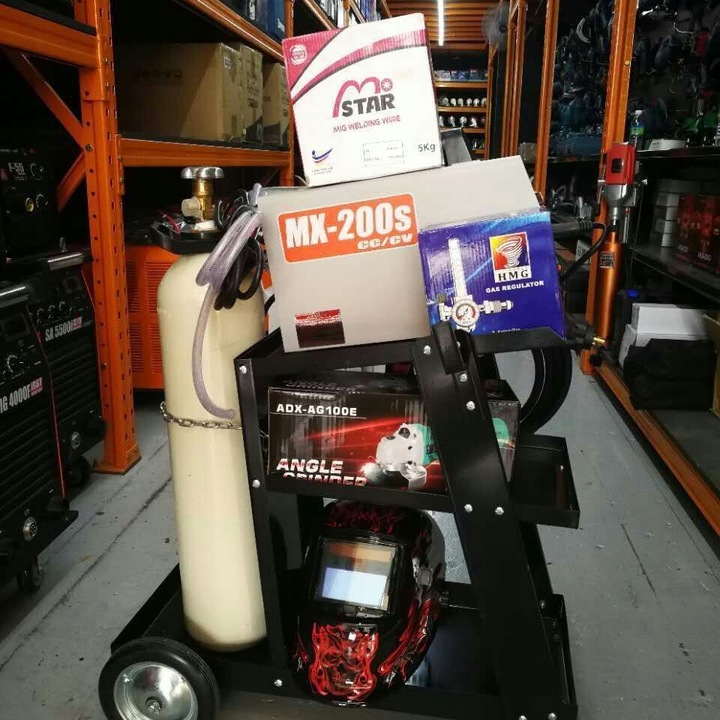 WÓZEK SPAWALNICZY DO SPAWAREK Z PÓŁKĄ NA BUTLE STABILNY MIG MAG MMA TIG