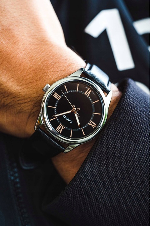 ZEGAREK MĘSKI CASIO MTP-V005 skórzany +BOX +GRAWER