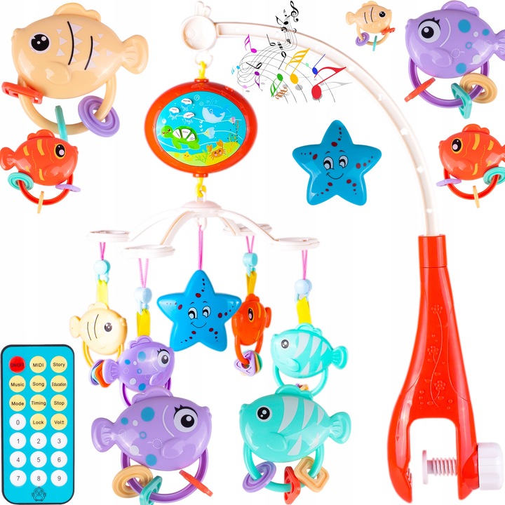 KARUZELKA KARUZELA DO ŁÓŻECZKA Z PROJEKTOREM I PILOTEM DLA DZIECI