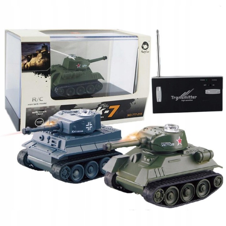 Mini RC Battle Tank Crawler ze zdalnym szarym