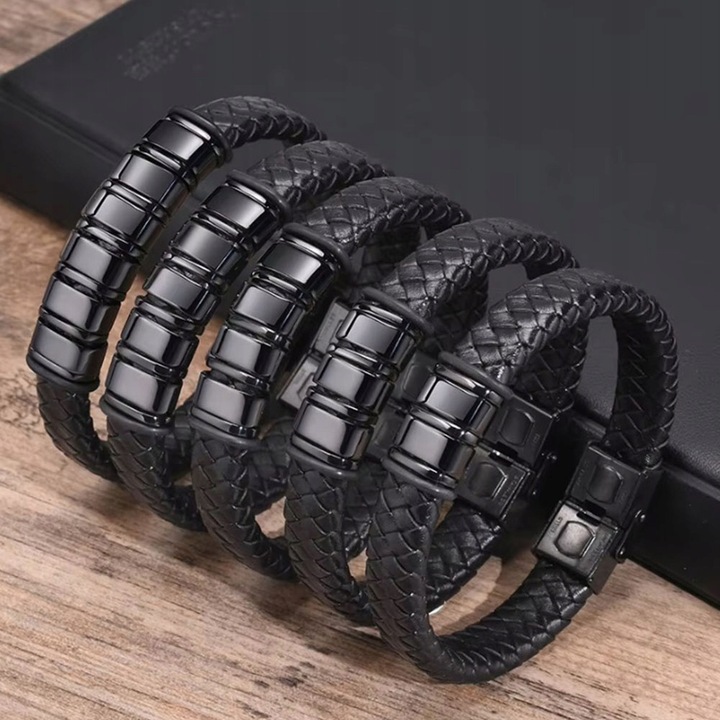 Bransoletka Skórzana dla Mężczyzny z Grawerem IMIONA DATY Prezent