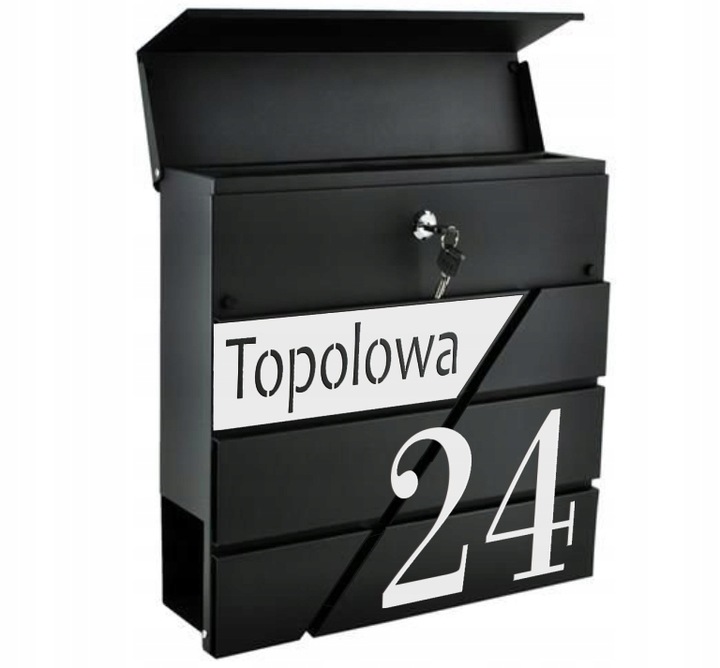 SKRZYNKA NA LISTY Z NUMEREM DOMU ADRESEM DUŻA XXL TABLICZKA NUMER