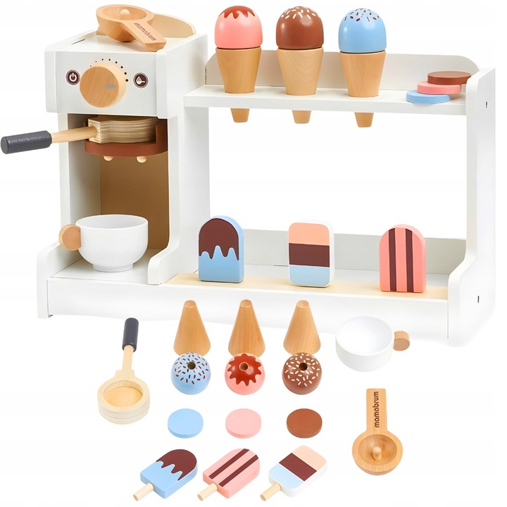 Drewniana Kawiarnia Lodziarnia Z Ekspresem Do Kawy Zabawka Dla Dziecka