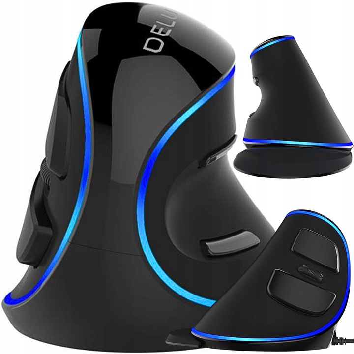 BEZPRZEWODOWA MYSZA PIONOWA DELUX M618PU ERONOMICZNA MYSZ OPTYCZNA 4000DPI