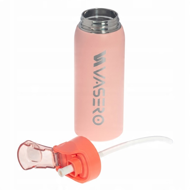 KUBEK TERMICZNY BIDON TERMOS PRÓŻNIOWY 750ml blokada uchwyt ustnik + SŁOMKA