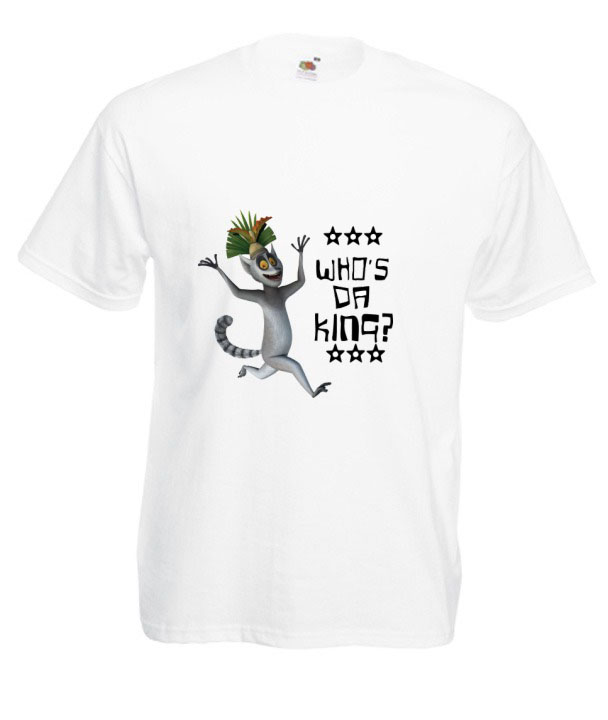 KOSZULKA WZORY KRÓL JULIAN TEKSTY PINGWINY