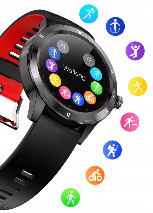 ZEGAREK SMARTWATCH SPORTOWY ROZMOWY MĘSKI DAMSKI POLSKIE MENU CZARNY