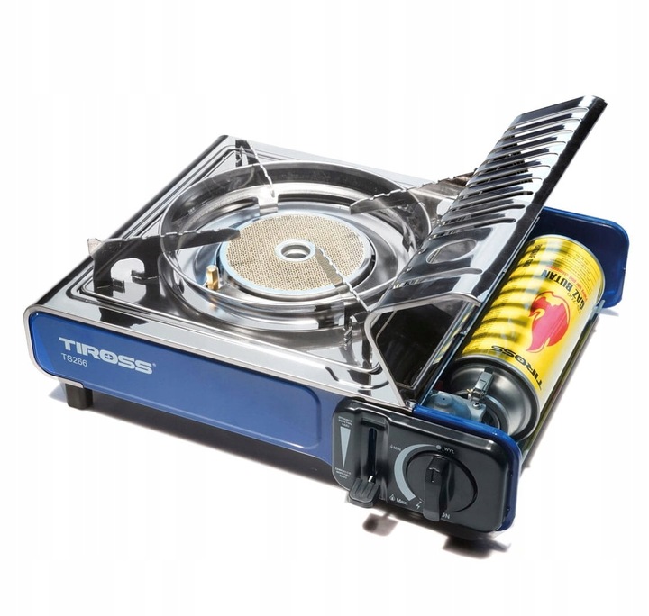 KUCHENKA TURYSTYCZNA TIROSS TS-266 SREBRNA 1650 W + 4 I BUTLE GAZOWE