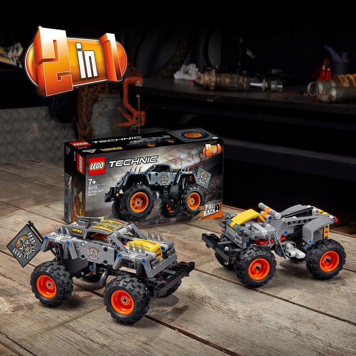 KLOCKI LEGO TECHNICS 42119 Monster Truck Jam Max-D Łazik Napęd Pull-back 7+