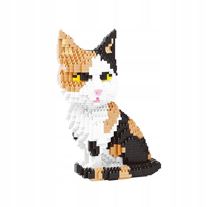 KLOCKI LOGO SŁODKI KOTEK ŚLICZNA KICIA Z KLOCKÓW MODEL PUZLE CAT 3D PREZENT