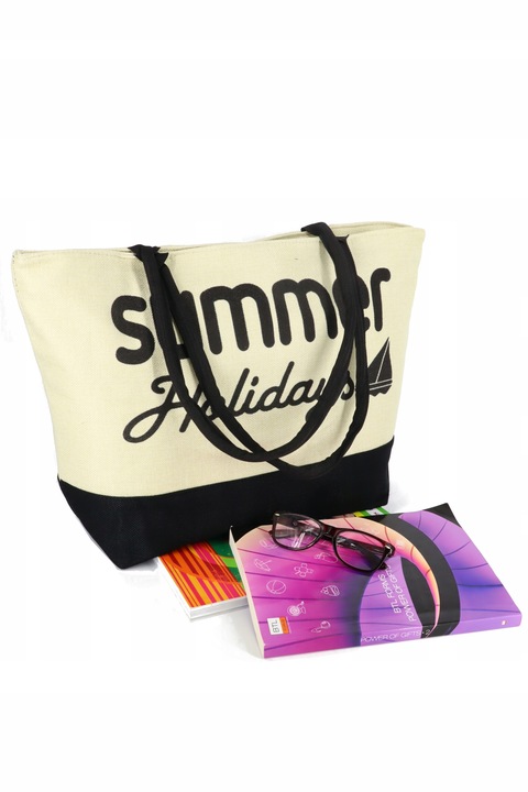 Torba plażowa duża NA PLAŻĘ PIKNIK płócienna SUMMER LETNIA
