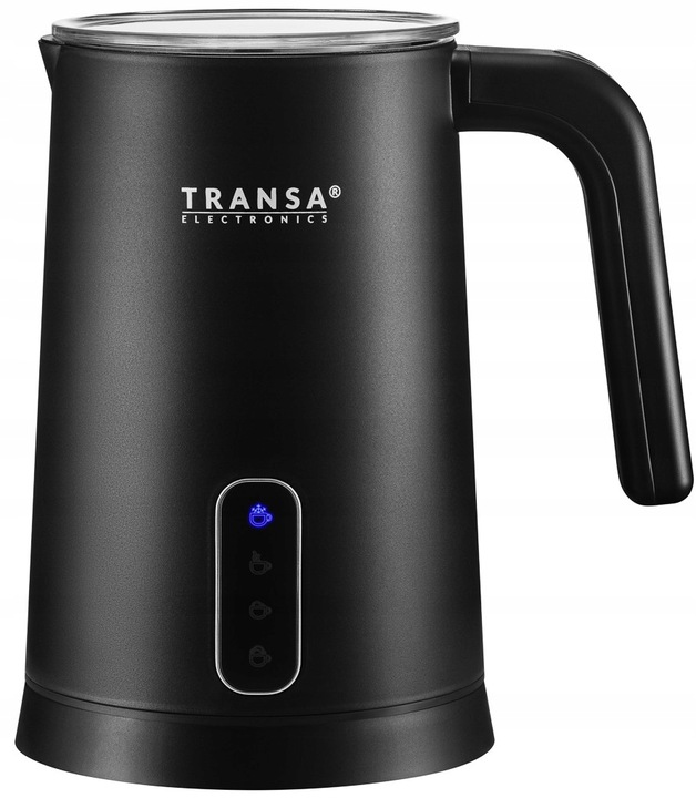 Spieniacz do mleka Podgrzewacz CZARNY 4 TRYBY 2 MIESZADŁA TRANSA 500W