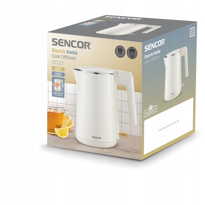 Czajnik elektryczny Sencor SWK 0155WH 1500 W 1 l biały