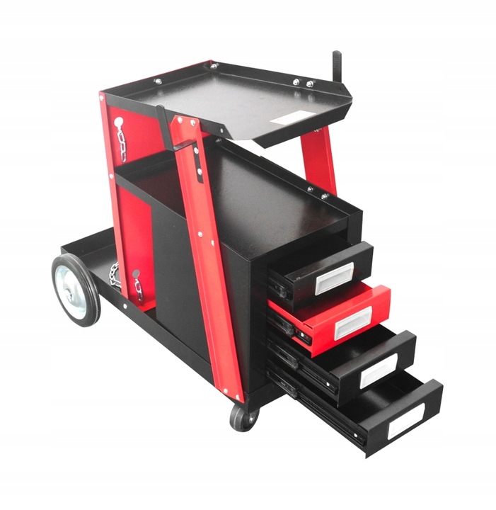 WÓZEK SPAWALNICZY Z SZUFLADAMI DO SPAWARKI MIGOMATU Z PÓŁKĄ NA BUTLĘ