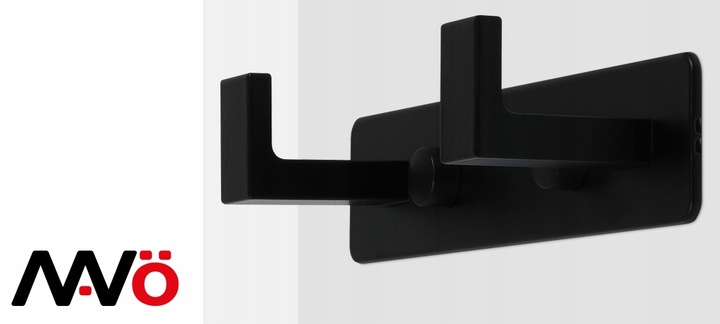 HACZYK WIESZAK NA RĘCZNIKI ŁAZIENKOWY CZARNY PROSTY LOFT SOLIDNY PODWÓJNY