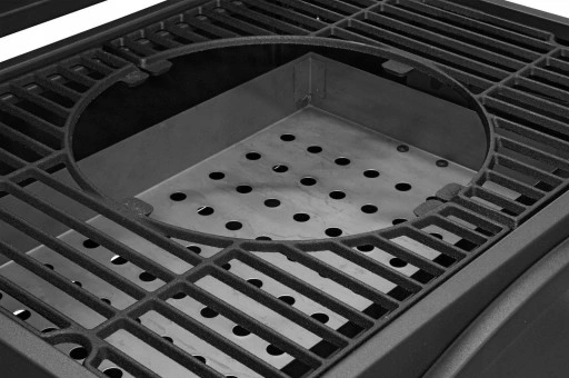 Grill Węglowy na Kółkach z Półką Pokrywą Ogrodowy Przenośny Żeliwny Ruszt