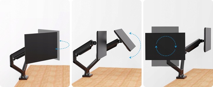 Regulowany PODWÓJNY Uchwyt Biurkowy do Monitora WIESZAK DWA Monitory 13-32"