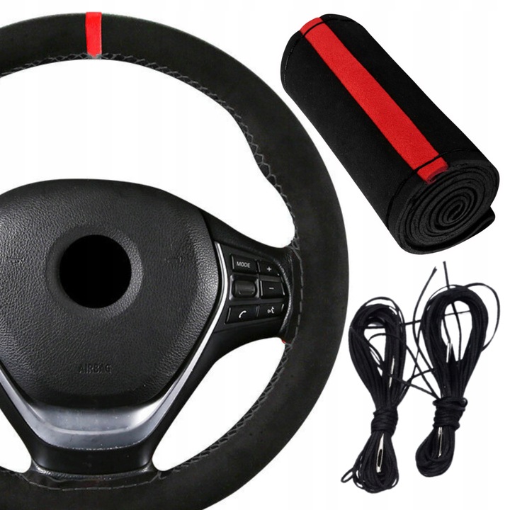 POKROWIEC NA KIEROWNICĘ ALCANTARA ZAMSZOWY Z Jednego Kawałka DO OBSZYCIA