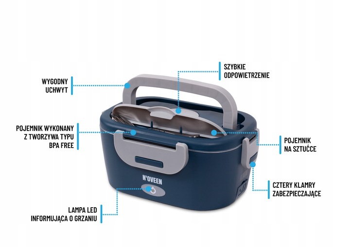 Lunch BOX TERMOS NA JEDZENIE PODGRZEWACZ DO AUTA 12/24/230V