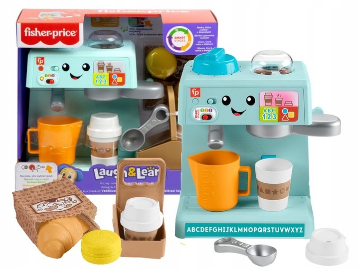 FISHER PRICE EKSPRES DO KAWY edukacyjna interaktywna zabawka +18 m-cy