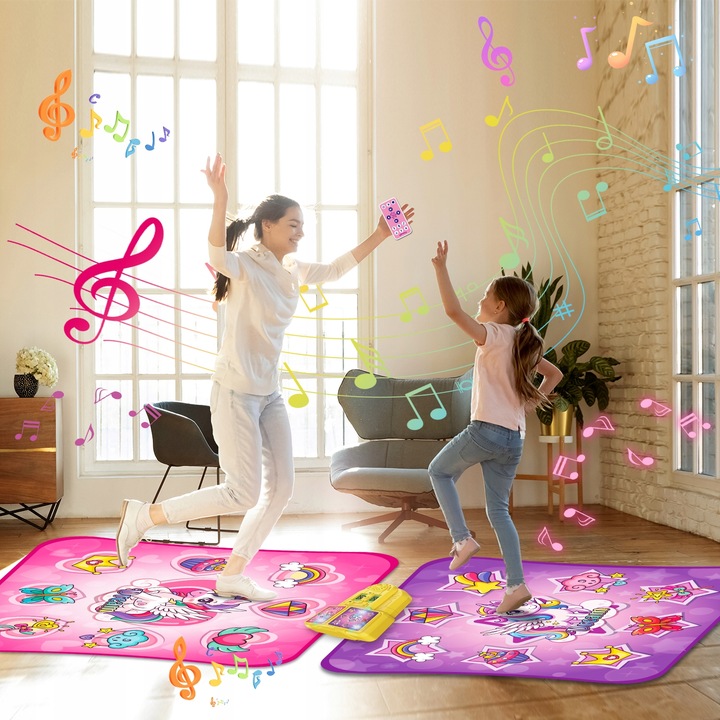 MATA DO TAŃCZENIA MUZYCZNA DLA DZIECI INTERAKTYWNA LED BLUETOOTH 9 × POZIOM