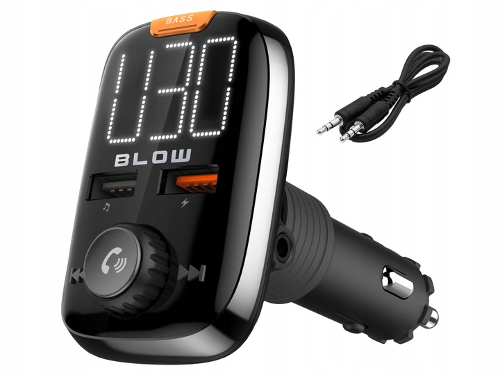 TRANSMITER BLUETOOTH FM ŁADOWARKA 2x USB PD QC BASS ZESTAW GŁOŚNOMÓWIĄCY