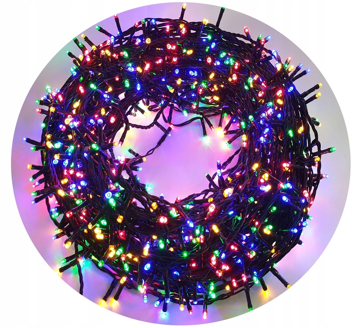 LAMPKI CHOINKOWE 1000 LED TIMER ATEST 51,5M MULTI WIELOKOLOROWE PROGRAMY