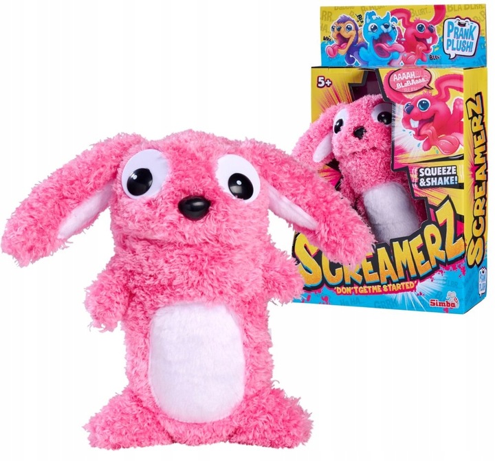 SIMBA SCREAMERZ HASE interaktywna maskotka rozbawiacz różowy króliczek
