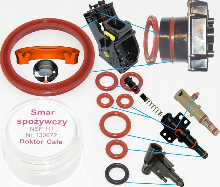 Zestaw nowy wzór specjalnej uszczelki Saeco HD RI SM SUP Philips EP LatteGo