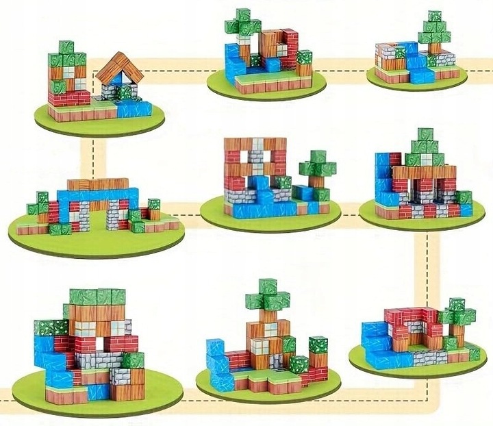 KLOCKI MAGNETYCZNE KOSTKI Sześciany Konstrukcje 3D 312 elementów